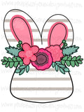 Flowered Rabbit Template