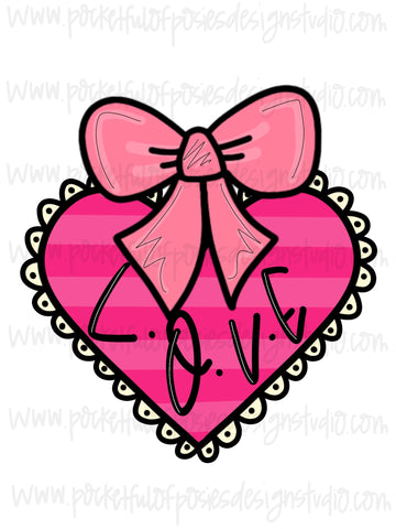 Love Ribbon Heart Template