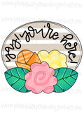 Yay! You’re Here! Floral Oval Template