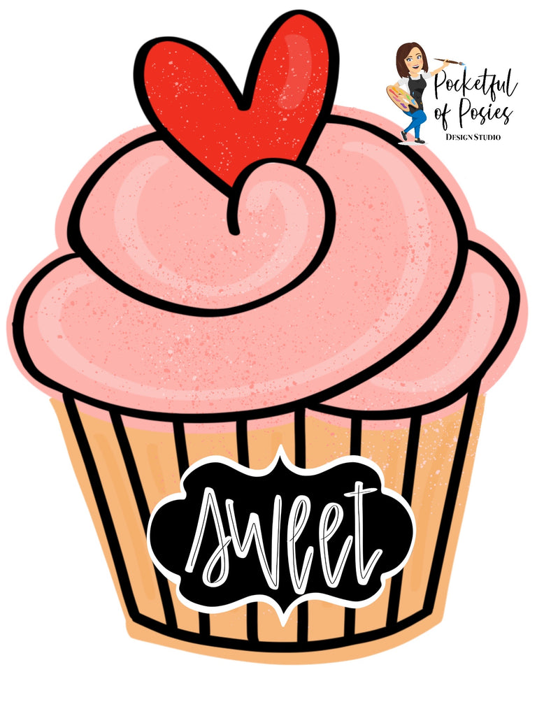 cupcake stencil clipart