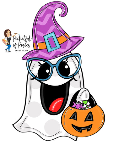 Ghost With Candy Bag Template