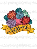 Welcome Spring Flowers Banner Template