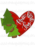 Peace Love Joy Stacked Christmas Trees Template