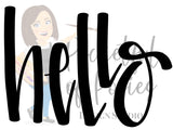 Hello Hand Lettered Template