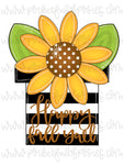 Potted Fall Sunflower Template