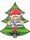 Dear Santa Elf With Christmas Tree Template