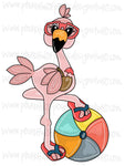 Beach Ball Flamingo Template