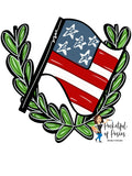 American Flag Wreath Template