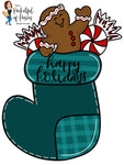Happy Holidays Stocking Template